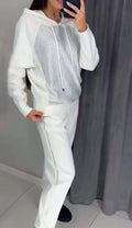 Women's Spring and Autumn Long Sleeve Hooded Neck 2-Piece Casual Lounge Set