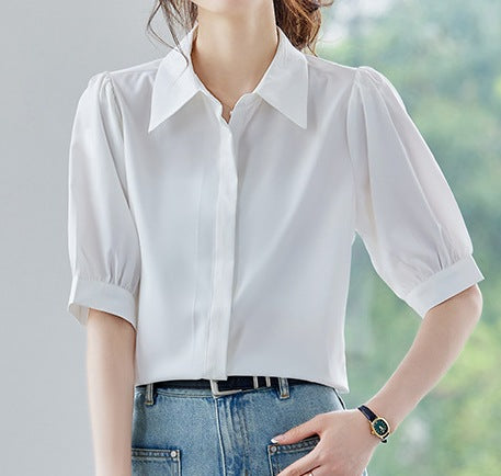 Women's Elegant Short Sleeve Summer Casual Shirt
