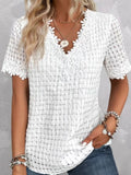 Summer Women's Printed Shawl Collar Cardigan Shirt – Casual Three-Quarter Sleeve Lightweight Layering Top