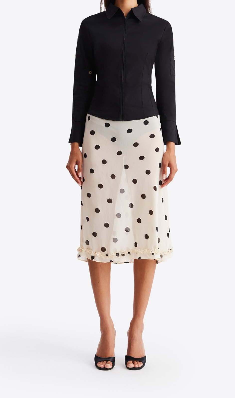 High-Waisted Polka Dot Skirt for Women Classic Style