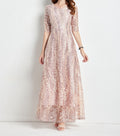 Plus-Size Embroidered Evening Gown for Weddings and Banquets – Long, Flowing Skirt with Elegant Sequins