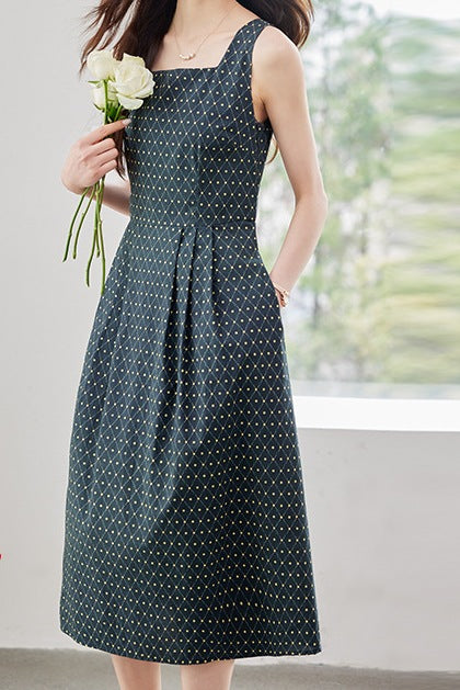 Women’s White Wave Dot Sling Dress – Lightweight Summer Casual Wear