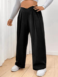 Women’s Loose Casual Trousers – Comfortable Home Pants, Solid Color, Wide-Leg, Casual & Sports Lounge Pants