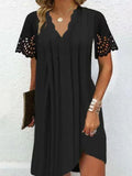 Women's Summer Round Neck Solid Color Versatile Dress