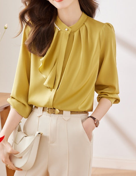 Women's Elegant Long Sleeve Chiffon Autumn Bottoming Shirt