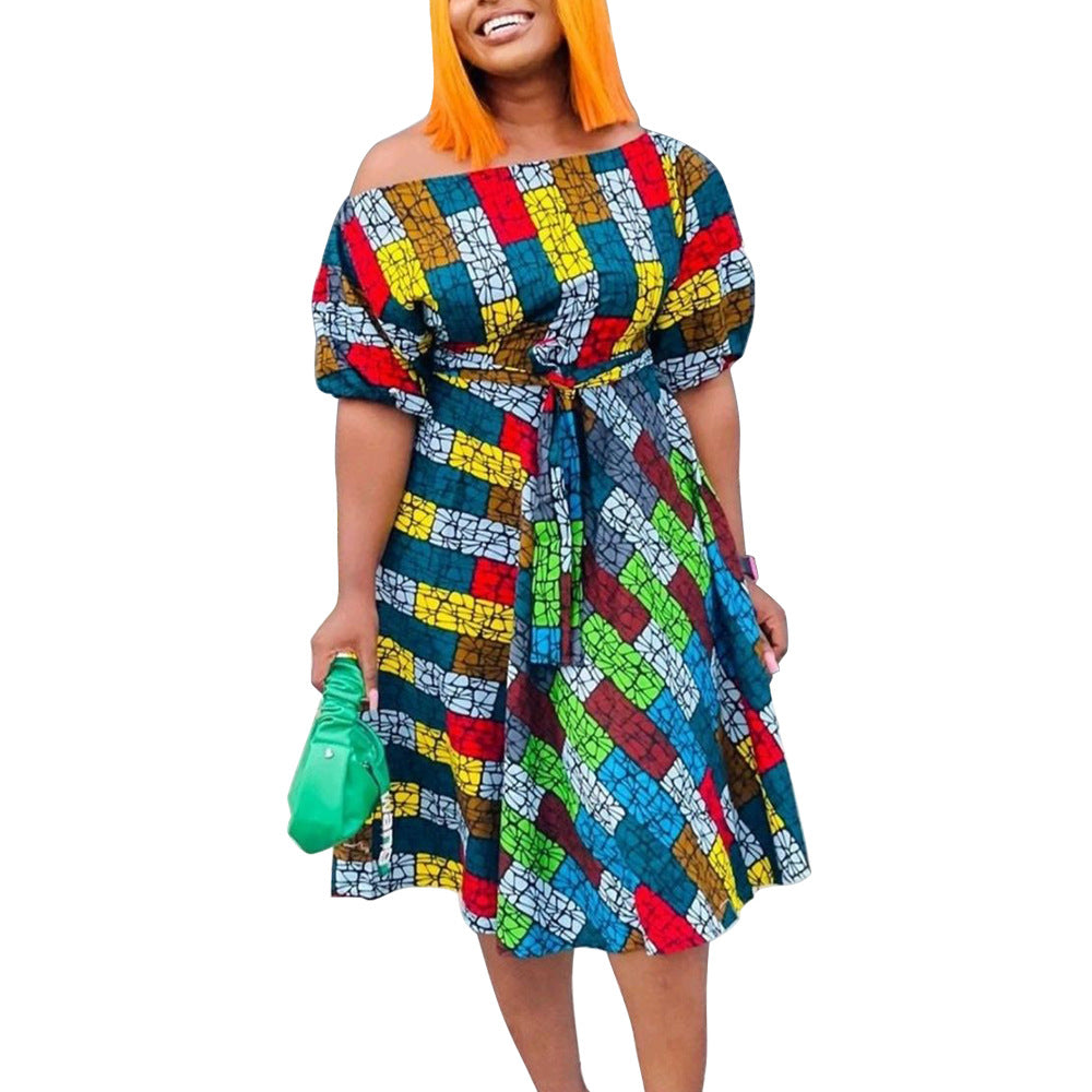 Women's Plus Size African Lace Long Dress – Elegant Spring/Summer Fashion Temperament Skirt