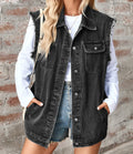 Women’s New Washed Denim Loose Vest Cardigan Top