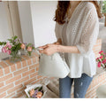 Summer Embroidered Hollow-Out Cotton Cardigan Shirt – Lightweight Long Sleeve Casual Cover-Up Top for Women