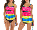 Women’s Sleeveless Two-Piece Swimsuit – Hot Spring Vest Top & Drawstring Bottom Swimwear Set