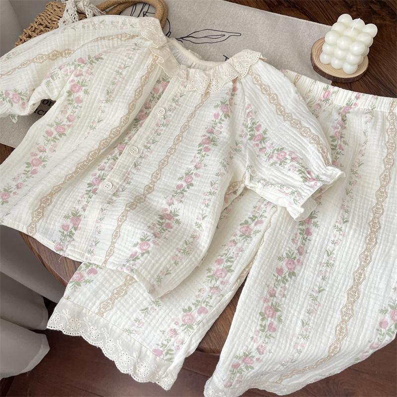 Summer Girls’ Floral Short-Sleeve Top with Matching Pants - RAC26JP5404BATS