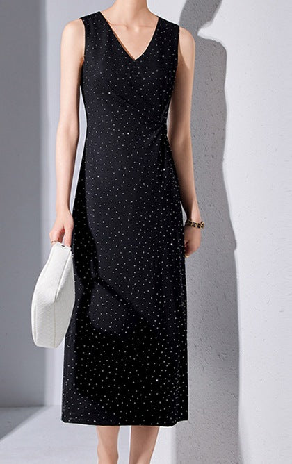 High-End Spaghetti Strap Autumn A-Line Dress for Petite Women