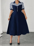 Women's Slim Fit Mid-Length Short Sleeve Casual Dress