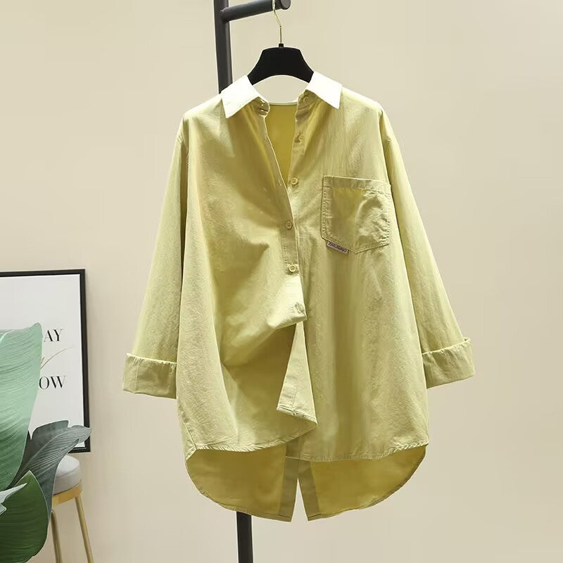 Women's Spring and Autumn Versatile Long-Sleeve Shirt Top