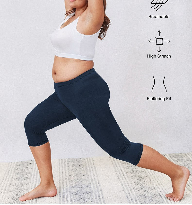 Plus-Size Breathable High-Elastic Athletic Leggings for Running, Fitness & Yoga
