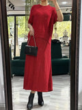 Women's Short Sleeve Top and Skirt Two-Piece Casual Matching Set