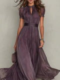 Women’s Elegant Lace Collar Slim Waist Dress