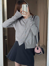 Women's Thin Knit Long Sleeve Cardigan - Gray Spring and Autumn Outerwear
