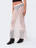 Hollow Lace See-Through Splicing Half-Length Beach Skirt for Women