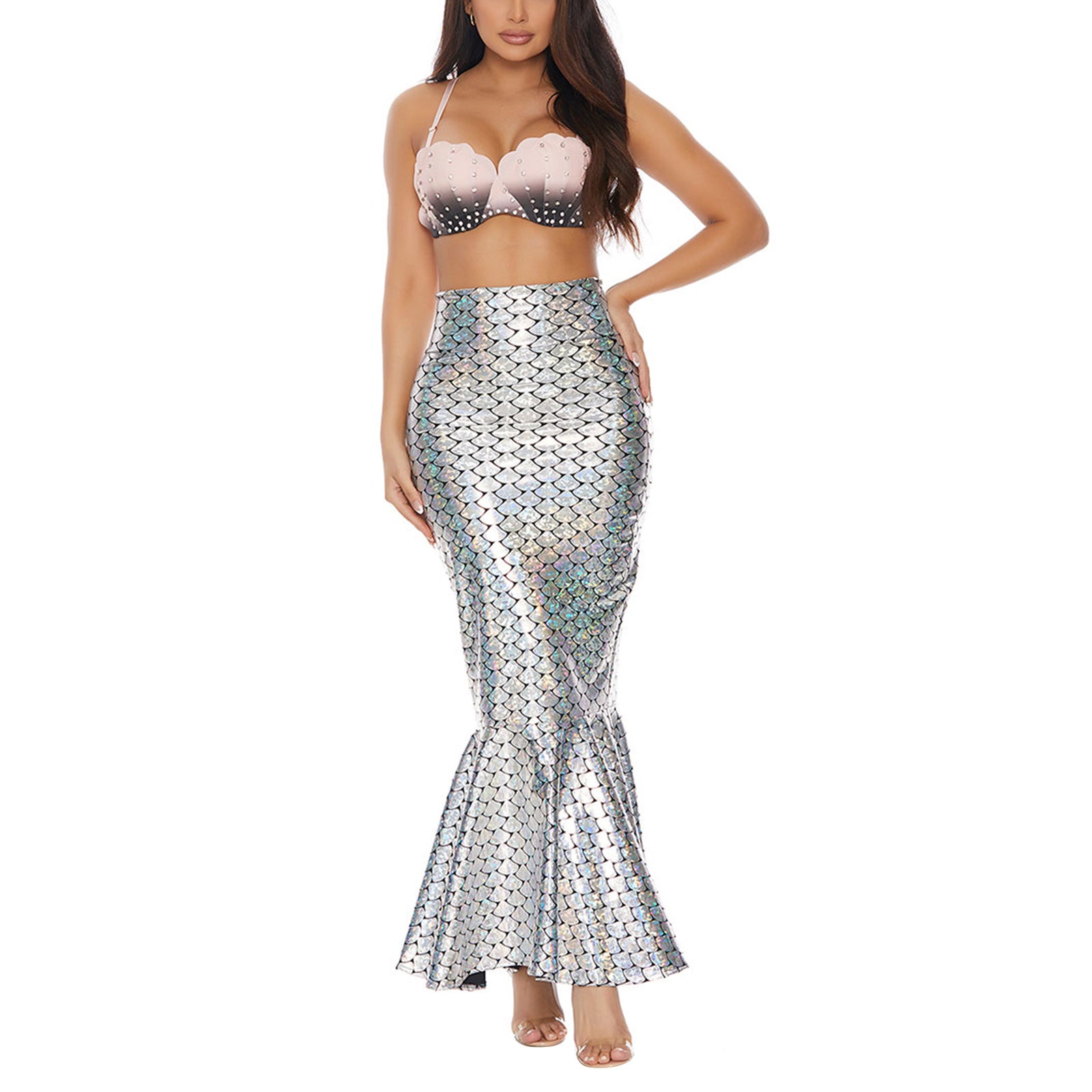 Elegant Women's Mermaid High-Waisted Tight-Fitting Long Skirt