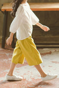Kids Girls Thin Summer Breezy Solid Colored Two Piece Outing Outfit Set