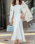 Elegant High-Waist Satin Long Skirt for Women