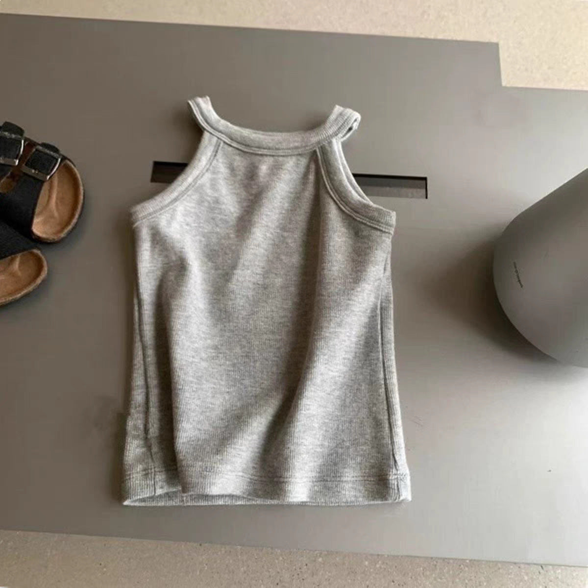 Girls Summer Solid Color Camisole Vest – Short Street Dance Style Top for Children - RAC26JP5474BATT