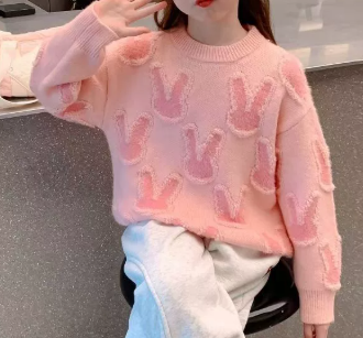 Girls Thickened Knit Winter Top