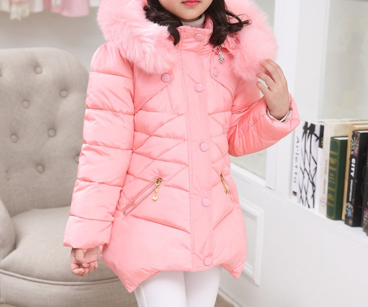 Girls’ Cotton-Padded Coat – New Winter Style Thickened Warm Jacket - RAC25JP3287GDRESS