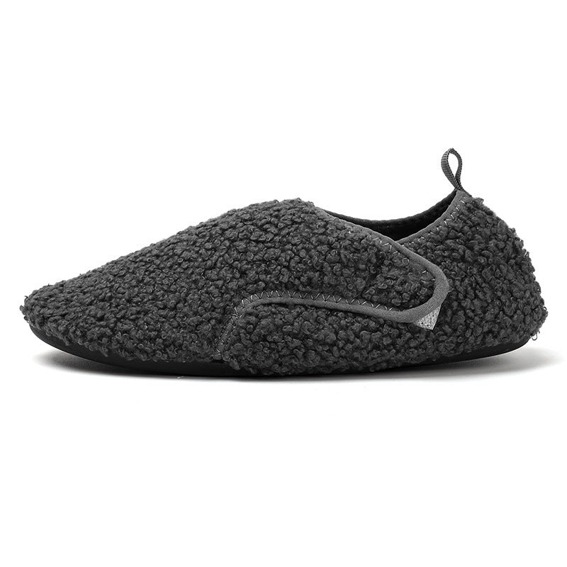 Autumn and Winter Velvet Cotton Slippers for Boys and Girls, Lazy Shoes, Non-Slip Soft-Soled Cotton Indoor Home Fitness 