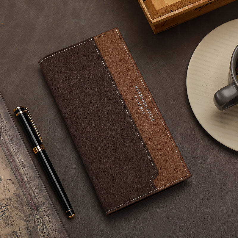 Men’s Long Multi-Card Slot Suit Wallet – Trendy Business ID Card Holder Clutch Bag