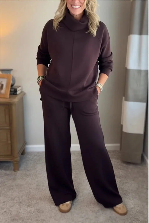 Women's Autumn & Winter Turtleneck Sweatshirt 2-Piece Set