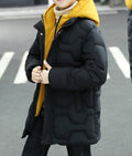 Boys’ Winter Cotton-Padded Coat – Thickened Mid-Length Down Cotton Jacket with Hood - RAC25JP3253BOW