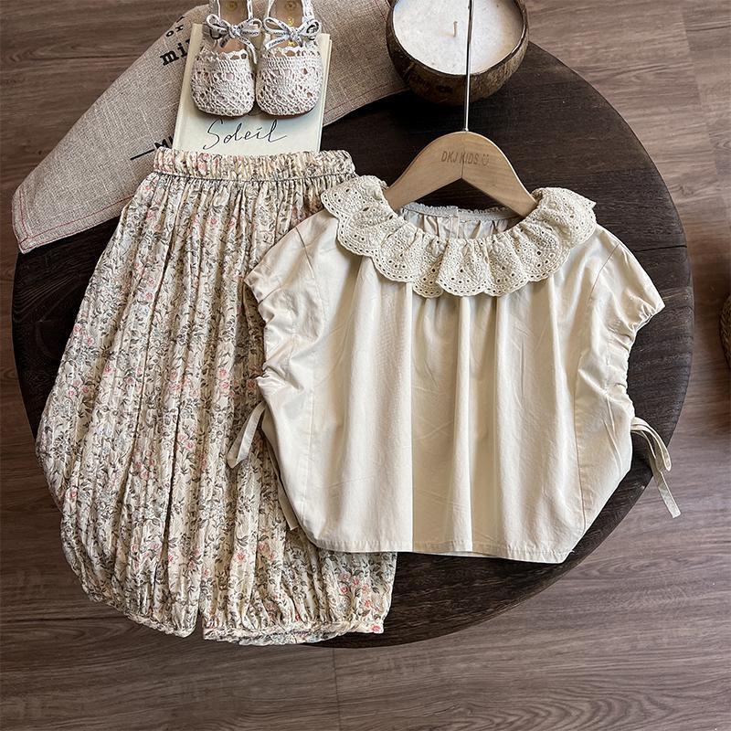 Summer Baby Girls’ Lace Shirt & Floral Bloomers Set - RAC26JP5378BATS