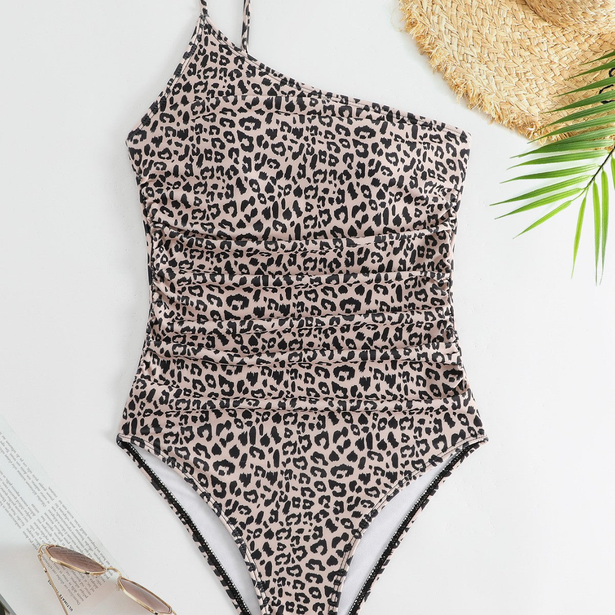 New Corrugated One-Shoulder Backless One-Piece Swimsuit - Stylish Beachwear