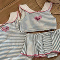 Summer Baby Girls’ Striped Heart Doll Collar One-Piece Swimwear Set - RAC26JP5463BATSW