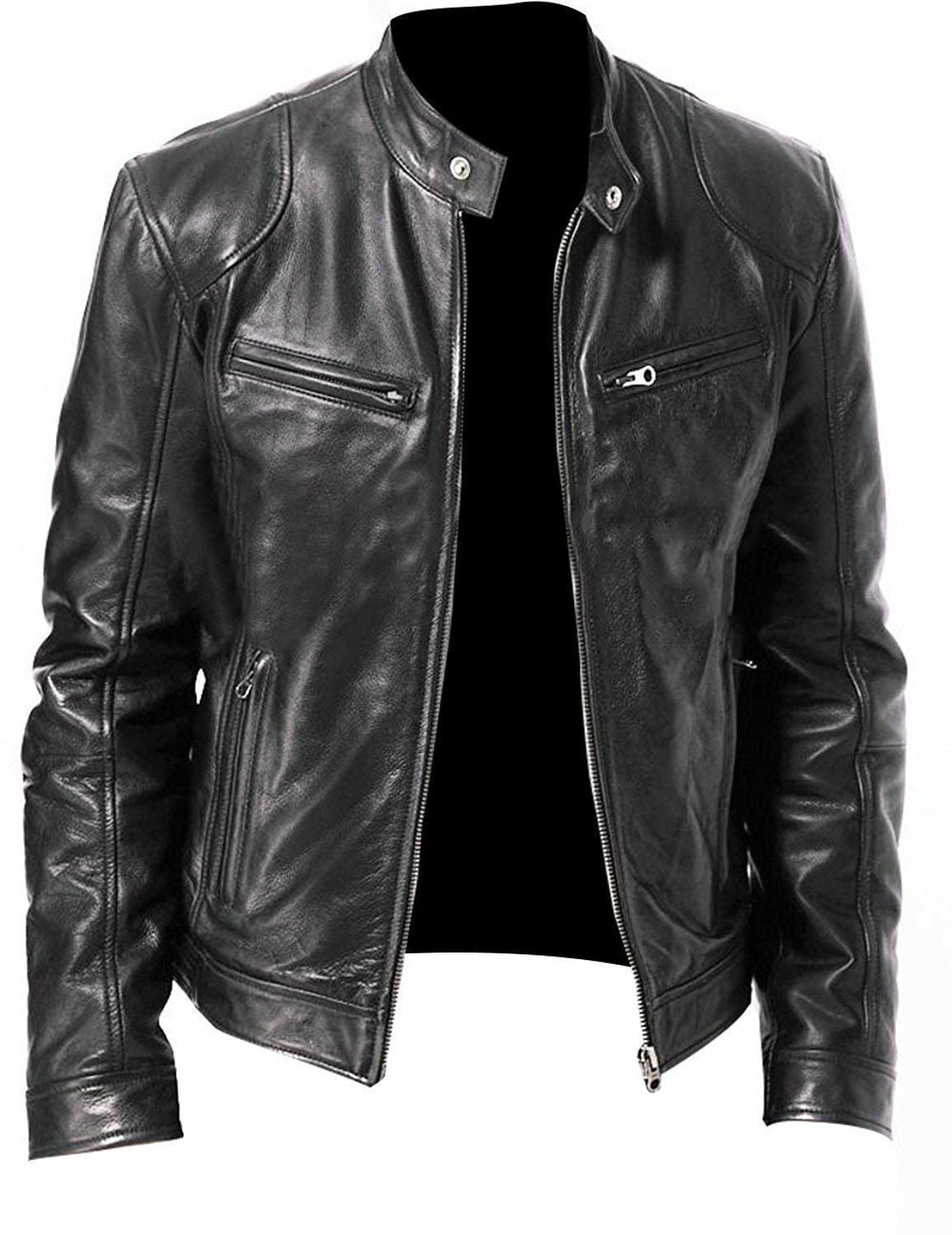 Men’s Business Casual PU Leather Jacket