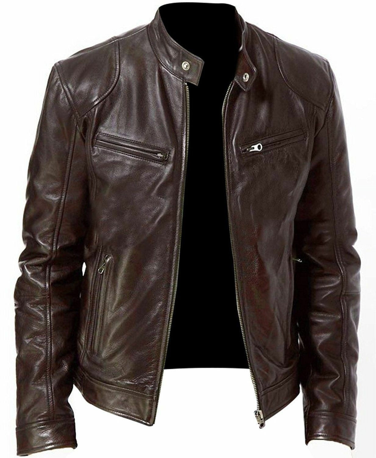 Men’s Business Casual PU Leather Jacket