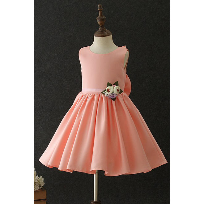 Kid Girl Beautiful Flower Pleated Ruffle Wedding Dress