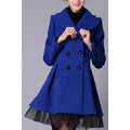 Women Beautiful Lapel Collar Solid Color Tassel Hem Coat