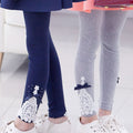 Kid Girl Alluring Solid Color Lace Decorate Legging
