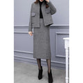 Women Loose Wide Hem Two Piece Skirt Suit