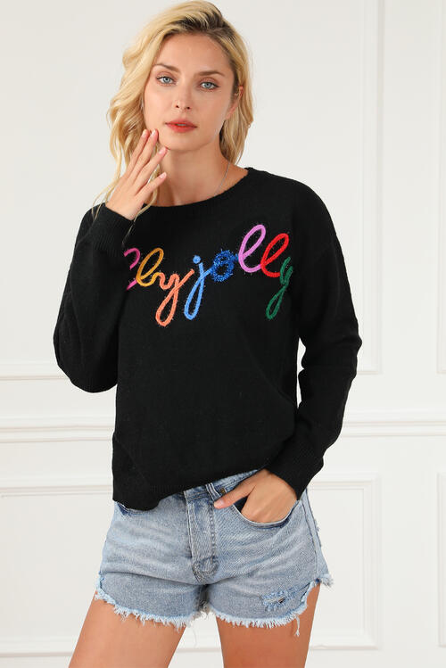 Women Round Neck Long Sleeve Sweater