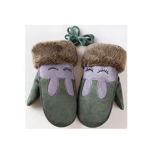 Pack of 3 - Kids Warm Thick Decorated Winter Gloves - Any 3 Available Colors