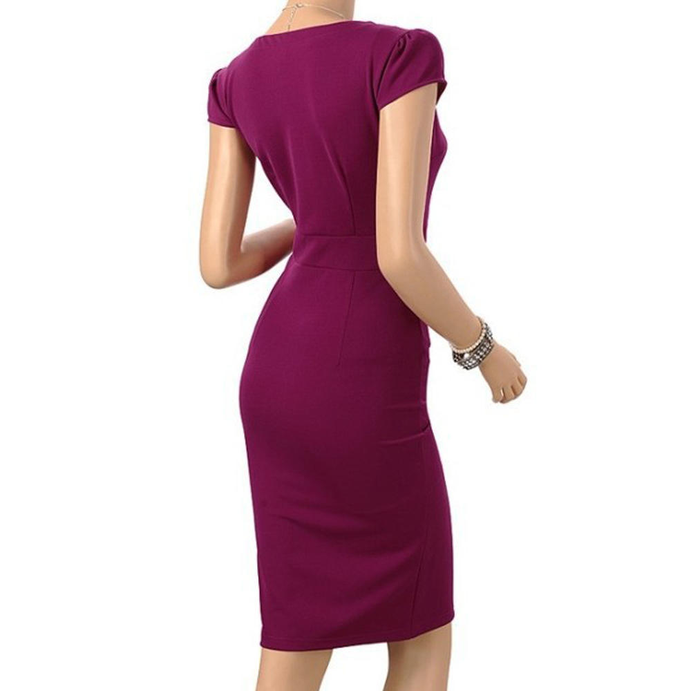 Women V Neck Evening Bodycon Dress