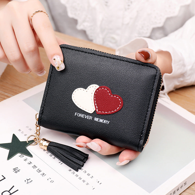 New Style Small Fresh Dot Color Matching Coin Clip – Trendy Women’s Mini Wallet Card Holder
