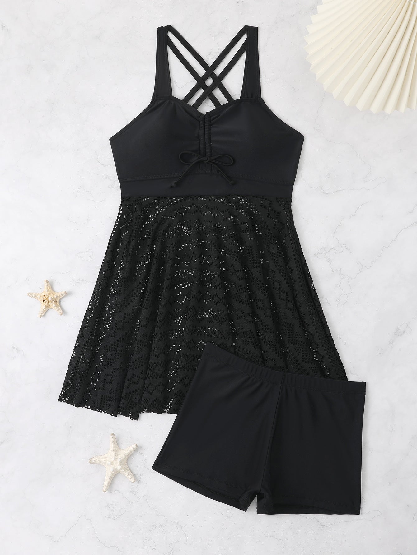 New Skirt Split Two-Piece Women's Swimsuit - Fashion Conservative Swimwear with Skirted Bottom
