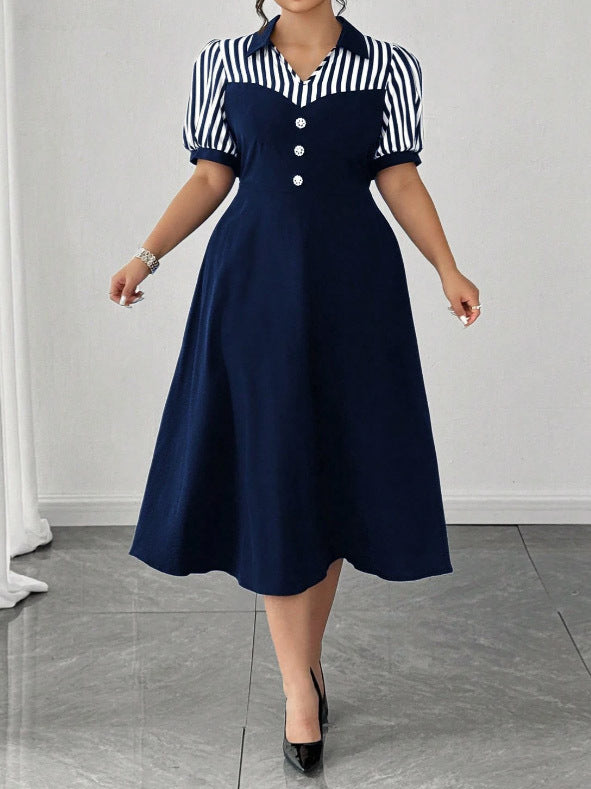 Women's Slim Fit Mid-Length Short Sleeve Casual Dress