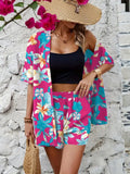 Women's 2-Piece Printed Lapel Short Sleeve Button-Up Shirt & Casual Shorts Set