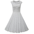 Women Wave Point Black Polka Dots Dress