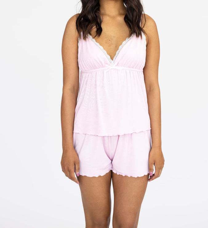 Young Girls' Pajama Set - Charming Camisole and Shorts